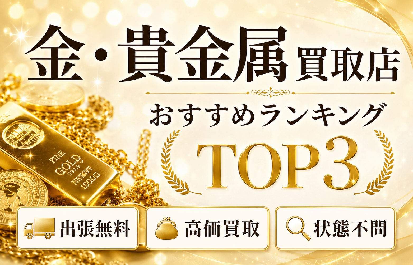 金・貴金属買取店 おすすめランキングTOP3